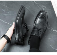 Vestido de negocios para hombres, zapatos de cuero versátiles de moda con cordones casuales bajos negros - details 3