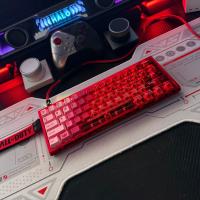 Llama roja dragón tecla PBT sublimación de cinco lados + PC transparente doble hechizo rojo transparente adecuado para teclado mecánico eje magnético (teclado no incluido) - details 7