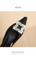 Nuevos zapatos planos de estilo francés con hebilla cuadrada y boca baja para mujer - details 4