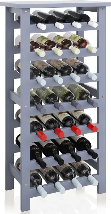 Soporte de Bambú para Botellas Independiente de 7 Niveles para Cocina, Depósito, Bodega, Bar - 1