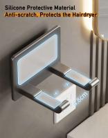 Soporte de aluminio para el cabello, autoadhesivo montado en la pared, perforado, estante para secador de pelo Dyson, organizador de iluminación de baño no perforado - details 7