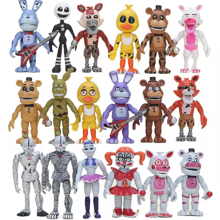 Juego de 18 figuras de acción, muñecos de juguete Golden Freddy para niños, cumpleaños, Navidad, Halloween - 1