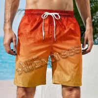 Pantalones cortos de playa con gráfico degradado para hombre, pantalones cortos coloridos con estampado 3D, pantalones cortos informales de verano para vacaciones, bañadores holgados para Surf - details 11