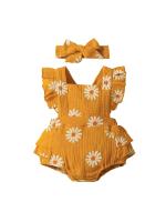 Verano recién nacido bebé niñas de 0 a 18 meses mameluco estampado de girasol sin mangas lindo mono de una pieza para niños - details 14