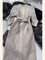 Limiguyue temperamento francés vestido de otoño de gama alta gris rejilla mujeres Midi Vestidos manga raglán cinturón adelgazante Vestidos F522 - details 7