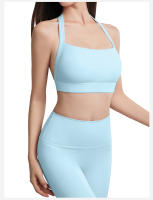 Chaleco deportivo de mujer con cuello halter y almohadillas para el pecho, sujetador de fitness sexy sin espalda, top de yoga portátil, top corto - details 11