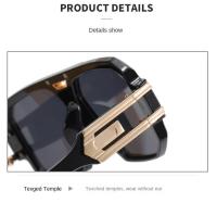 Gafas de sol cuadradas de moda con montura completa, gafas de sol Retro HD de gran tamaño con montura grande, estilo callejero, PC, gafas de sol Unisex para conducir - details 2