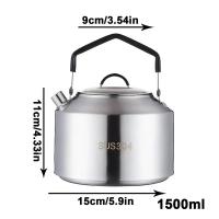 Hervidor de camping, cafetería exterior, artículos de picnic, equipo de camping, 1 litro/1,5 litros - details 1