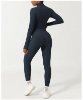 Traje de Yoga de Manga Larga con Cremallera Fitness One-piece de Alta Resistencia, Secado Rápido, Transpirable Camiseta Deportiva para Mujeres Primavera/Verano - details 8