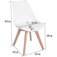 Juego de Mesa de Comedor y Sillas, 1 Mesa Redonda de 80 cm + 4 Sillas Blancas, de Diseño Nórdico - details 107