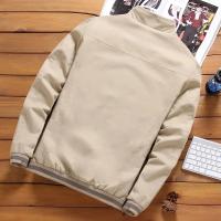 Autumn And Winter New Men's Fashion Aviator Jacket Fleece Thickened Warm Baseball Jacket Solid Color Zipper Large Size Top M-5XL - details 3