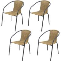 Conjunto de 2 Sillas de Jardín para Exterior |   2 Sillones de Ratán Natural y Acero para Balcón o Terraza |   Apilables |   Cómodas y resistentes | Conocimientos generales - details 34
