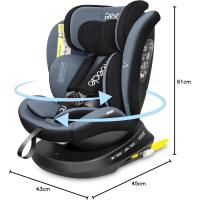 Silla de Coche Giratoria 360 con , 40-150cm (0~36kg), Aprox. 0-12 años (Gris) - details 13