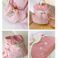Mochila con cordón para exteriores de estilo coreano, mochila de nailon de fruta de Color dopamina para viaje, bolsa de libros de gran capacidad, bolso de hombro para senderismo - details 1