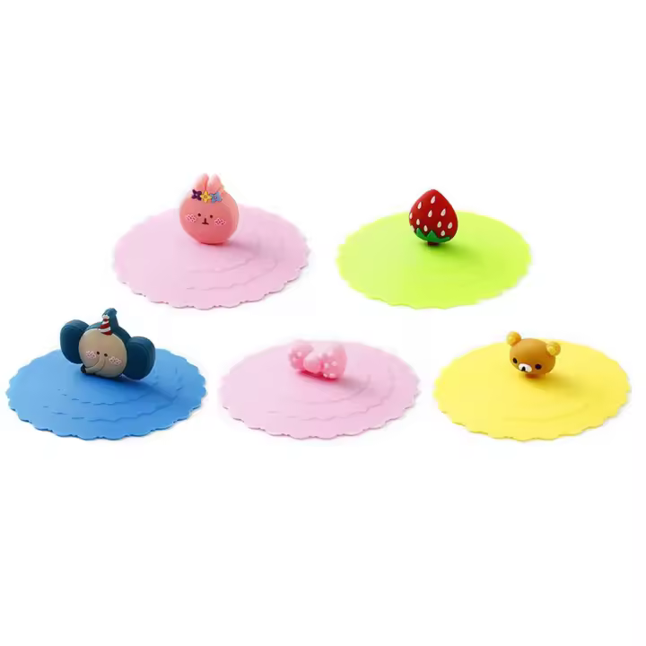 Tapas selladas de silicona para tazas de té, accesorios de alta calidad, resistentes al calor, a prueba de polvo, a prueba de fugas, 3 piezas - 1