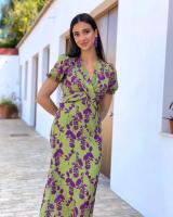 Vestido Largo con Cuello en V para mujer, traje Elegante de Manga corta, Moda de Verano - details 19