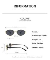 2025 Nuevas gafas de sol clásicas de moda para hombres y mujeres con montura ovalada para conducir al aire libre, viajes, fiesta en la playa - details 2