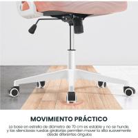 Silla de Oficina Ergonómica Silla Reposabrazo Ajustable Silla Oficina Trabajo con Reposacabeza Silla Giratoria Rosa - details 6