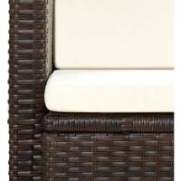 Sofá Jardín 2 Plazas Ratán Sintético Marrón Crema Sillón Exterior Patio - details 6
