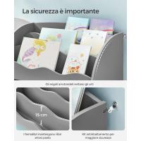 Librería para Niños Camereta Móvil de Gris Tormenta GKR042G01 con 2 Estantes de Juegos y Dormitorio - details 3