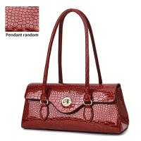 Bolso de Mano de Cocodrilo Grasado Desmontable, Cierre de Tornillo, Multicolor, Elegante y Duradero para Eventos Casuales y Formales - details 11
