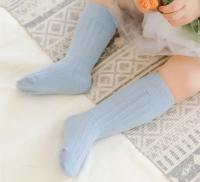 Calcetines hasta la rodilla para bebé, medias de algodón liso a rayas, largo, para niños de 0 a 3 años, 1 par - details 0