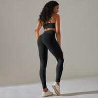 Conjunto de Yoga Sin Costuras para Mujeres Chaleco de Entrenamiento, Pantalones, Sujetador, Shorts de Gimnasio, Leggings de Correr de Cintura Alta Conjuntos Deportivos - details 2