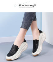 Zapatos Deportivos Casuales Para Mujer Con Suela Gruesa Talla plus 43 Material Superior De Cuero Genuino Transpirable Y Ligero Moda Zapatos Para Caminar - details 11