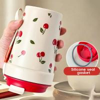 Botella de agua de plástico portátil con cuerda sellada, vaso resistente al frío y al calor para leche y café, 350/400Ml - details 3