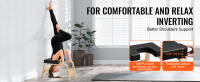 SucceBuy Banco de yoga para cabeza, capacidad de 300 libras, silla de inversión para yoga, entrenador de cabeza, marco de madera y almohadilla de PU, taburete de entrenamiento de equilibrio, alivia la fatiga, negro - details 1