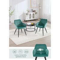 Comedor Nordica Estilo Vintage Juego de 1, Silla de Cocina Silla Tapizada con Reposabrazos Tapizadas en Terciopelo, Estructura de Metal, Turquesa BH93ts-1 - details 3