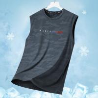 Verano de los hombres 2025 nuevo secado rápido T hielo fresco tejido deportes manga corta cuello redondo correr fitness T - details 21