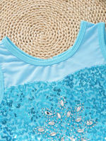 Vestido de baile de Ballet para niñas, sin mangas, lentejuelas brillantes, leotardo de malla, tutú, Ropa de baile, gimnasia, patinaje, disfraz de escenario actuación - details 12