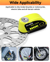 Cerradura de Alarma para Motocicleta Anchtek Resistente al Agua para Bicicleta con Alarma de 110db Accesorios de Candada de Freno de Disco de Moto - details 11
