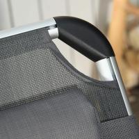 Plegable de Aluminio con Ajustable en 4 Posiciones Reposacabezas Extraíble y Respaldo Transpirable para Jardín Terraza Camping Exterior 170x60x76 cm Gris - details 6
