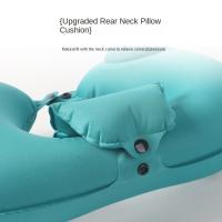 Almohada de viaje inflable en forma de U, prensa de mano suave para inflar la almohada, almohadilla portátil para reposacabezas para ahorrar espacio, turista - details 8