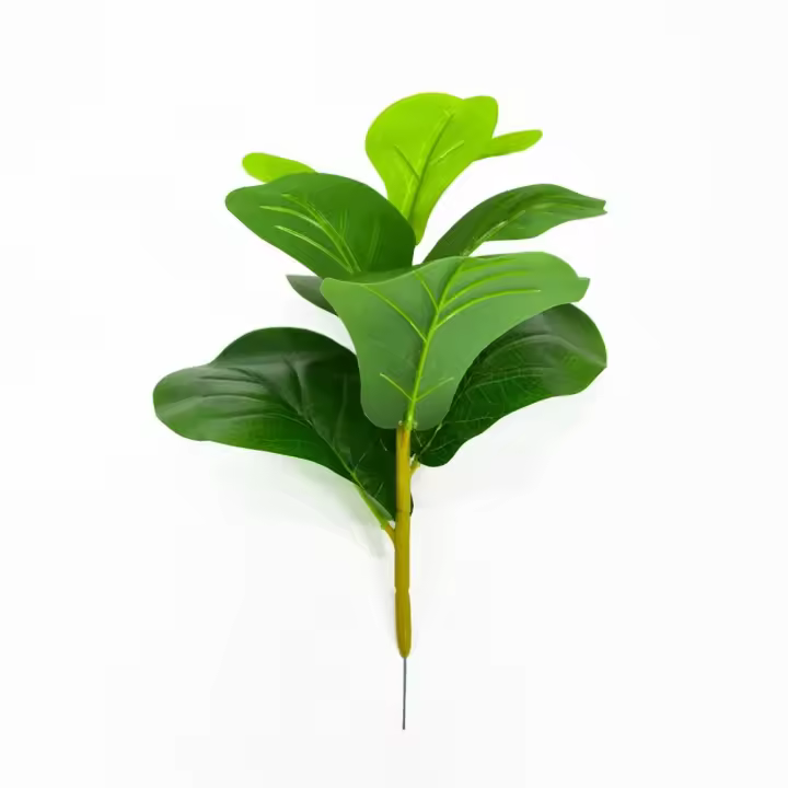 Hojas de violín artificiales grandes, árbol de higuera de plástico de tacto Real, ramas de plantas tropicales Banyan, árbol de Ficus falso delicado y vibrante - 1