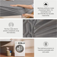 Funda de Colchón Impermeable Protector de Almohada de Color Sólido Tamaño Único/Doble/140/160 - details 3