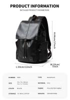 Mochila de cuero para hombre, mochila vintage para ordenador portátil de 15,6 pulgadas, mochila de viaje duradera impermeable, mochila de cuero universitaria - details 2
