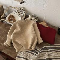 Suéter versátil para otoño e invierno, ajuste holgado para niños y niñas, jersey cálido y grueso de color sólido, suéter para niños, - details 5