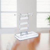 Estante de joyería de escritorio transparente con Base, soporte organizador para collares colgantes, bandeja de almacenamiento desmontable creativa - details 7