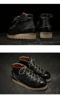 Cuero genuino versátil estilo británico medio ayuda primera capa cuero de vaca tendencia retro herramientas botas - details 1