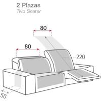 Sofá Acolchado Relax 2 Plazas Slam, Beig. Salvasofá Repelente a líquidos y con Reverso Antideslizante. - details 2