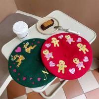 Para mujer boina sombrero decoración moda ciervo pan de jengibre hombre patrón artista gorros sombreros para Navidad - details 11