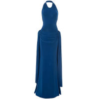 Vestido de sirena con cinturón drapeado y cintura entallada, estilo halter, nuevo de verano para mujer G25DS119 - details 11