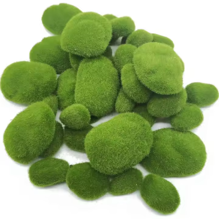 10 piedras de musgo artificiales, planta verde falsa para decoración del hogar, jardín, época - 1