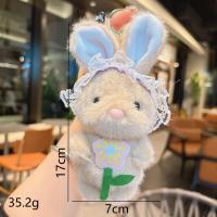 LLavero de peluche de conejo de orejas largas de celebridades de Internet, muñeco de conejito lindo - details 0