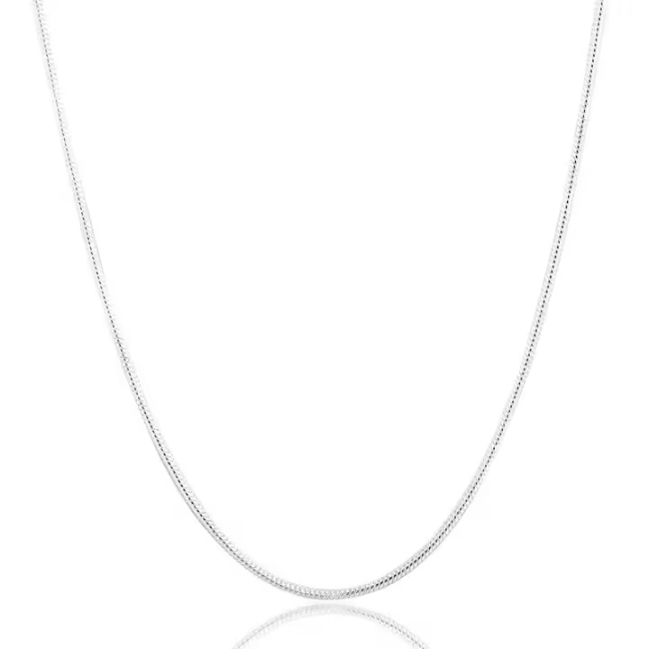 Collar de cadena de serpiente redonda para mujeres y hombres, joyería de plata, 3 mm, 16-30 pulgadas - 1