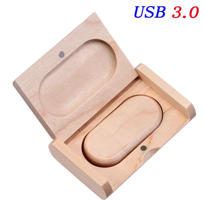 JASTER Drive de Flash USB 3.0 de 128GB Recuerdo Creativo de Caja de Madera - 1