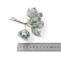 Flor de Rosa Artificial Retro, Mini ramo de tacto Real, flores de rosas de simulación, flores falsas realistas DIY, decoración interior y exterior - details 2